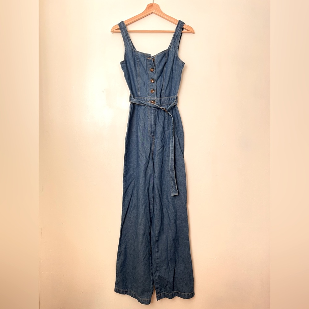 Sincerely Jules Denim Wide Leg Jumpsuit